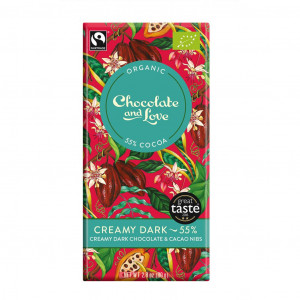 Chocolate & Love Creamy Dark 55% Organic, Fair Trade Vorderseite