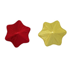 Weihnachtssterne Moderne Art in Rot und Gold aus Schokolade 2 Stück