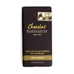 Robert Chocolat Madagascar Fine Dark Chocolate 100% Vorderseite ohne BIO