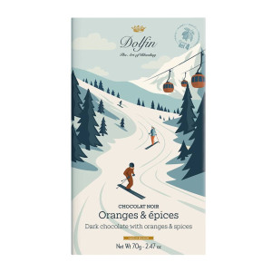 Dolfin Zartbitterschokolade mit Orange und Gewürzen