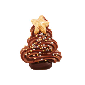 Festlicher Weihnachtsbaum aus Vollmilch Schokolade