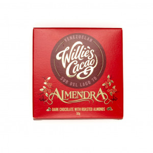Willie's Cacao Almendra geröstete Mandeln 70% Vorderseite