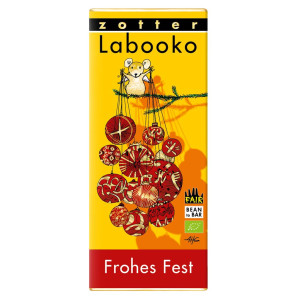 Zotter Schokolade Frohes Fest Vorderseite