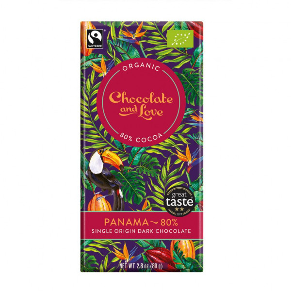 Chocolate & Love Panama 80% Vorderseite