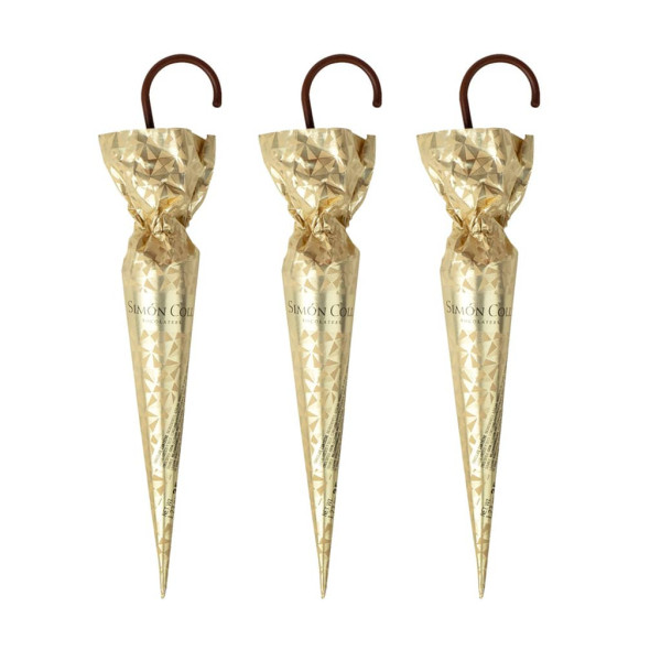 Simón Coll Vollmilch Regenschirm in goldener Farbe 3 Stück