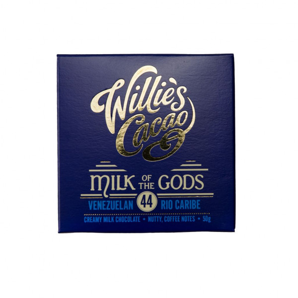 Willie's Cacao Venezuelan Rio Caribe Milk of Gods 44% Vorderseite