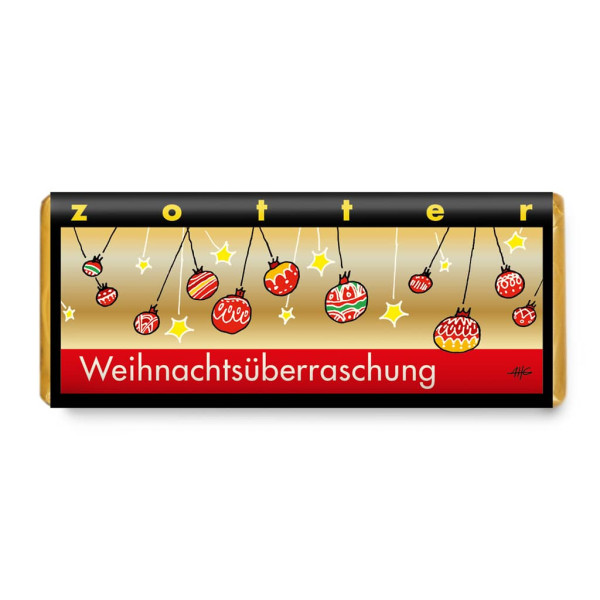 Zotter Weihnachtsüberraschung Schokolade Vorderseite